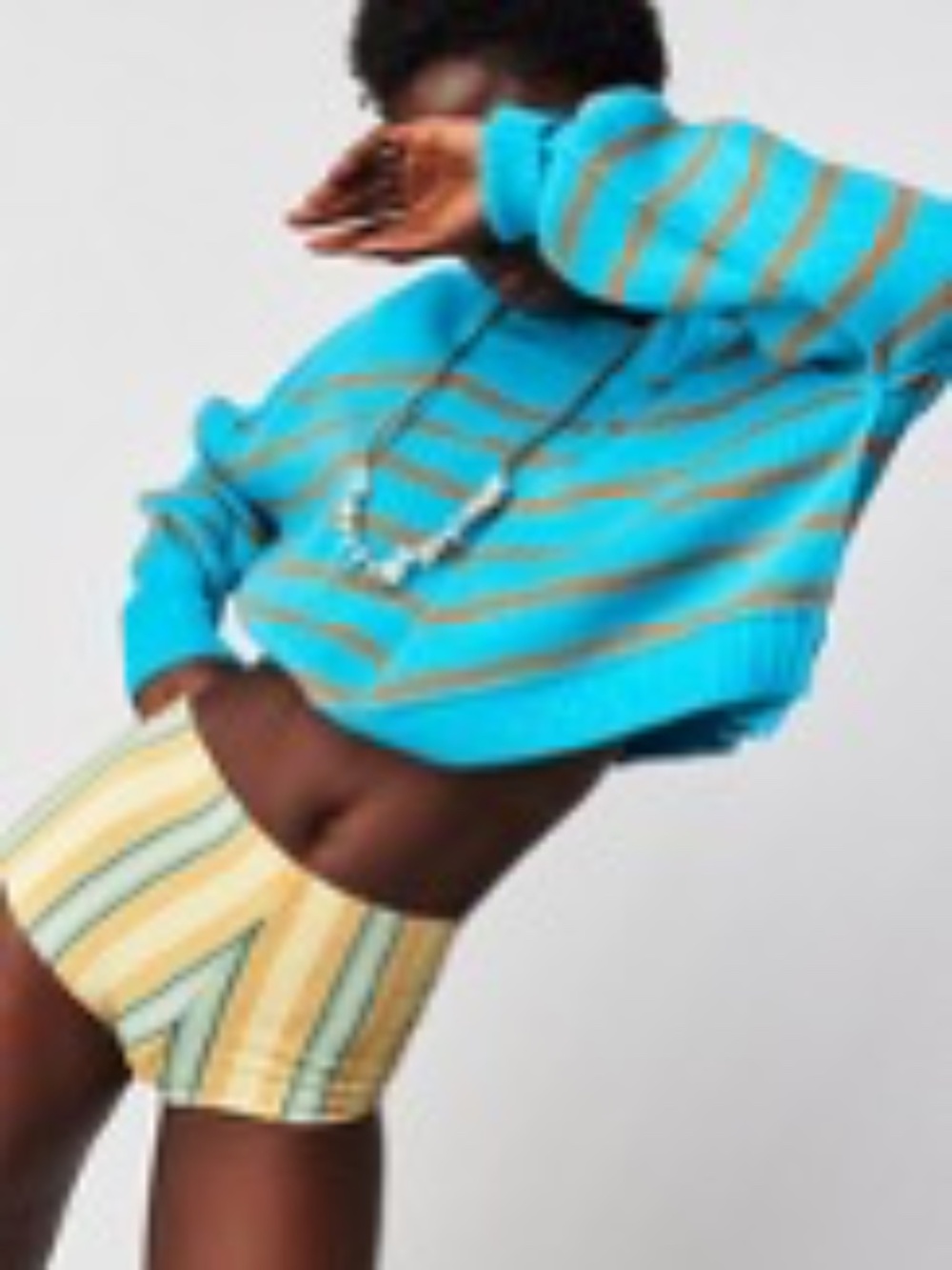 EUC - Easy Street Cropped Pullover Sweater - Color - Turquoise & Brown - Small